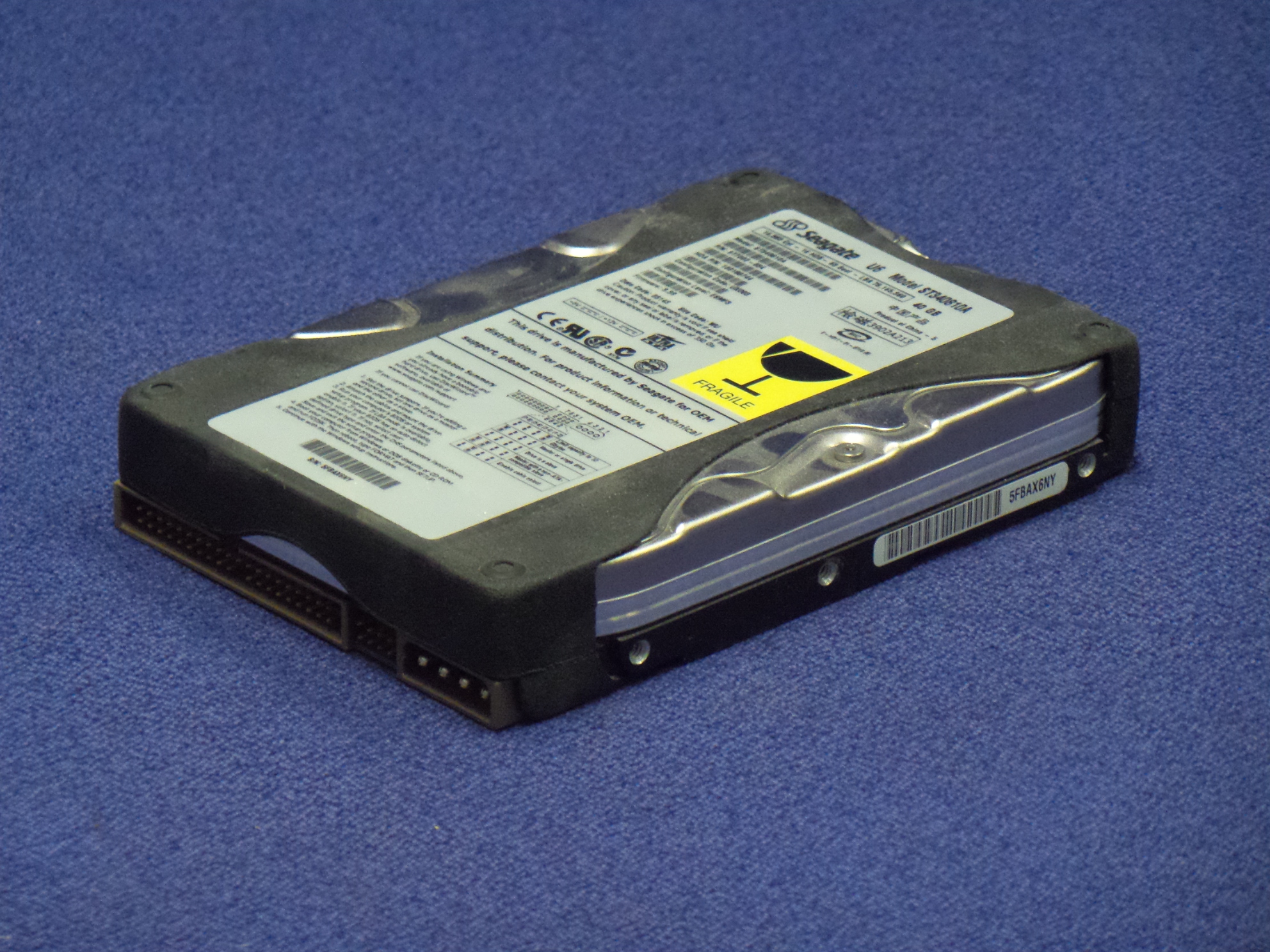 SeagateU6ST340810A 40GB IDE ハード ディスクドライブ 40GB Seagate U6 Model ST340810A, 3.99 3.5